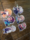 Anime holographic stickers, holographic waterproof anime stickers