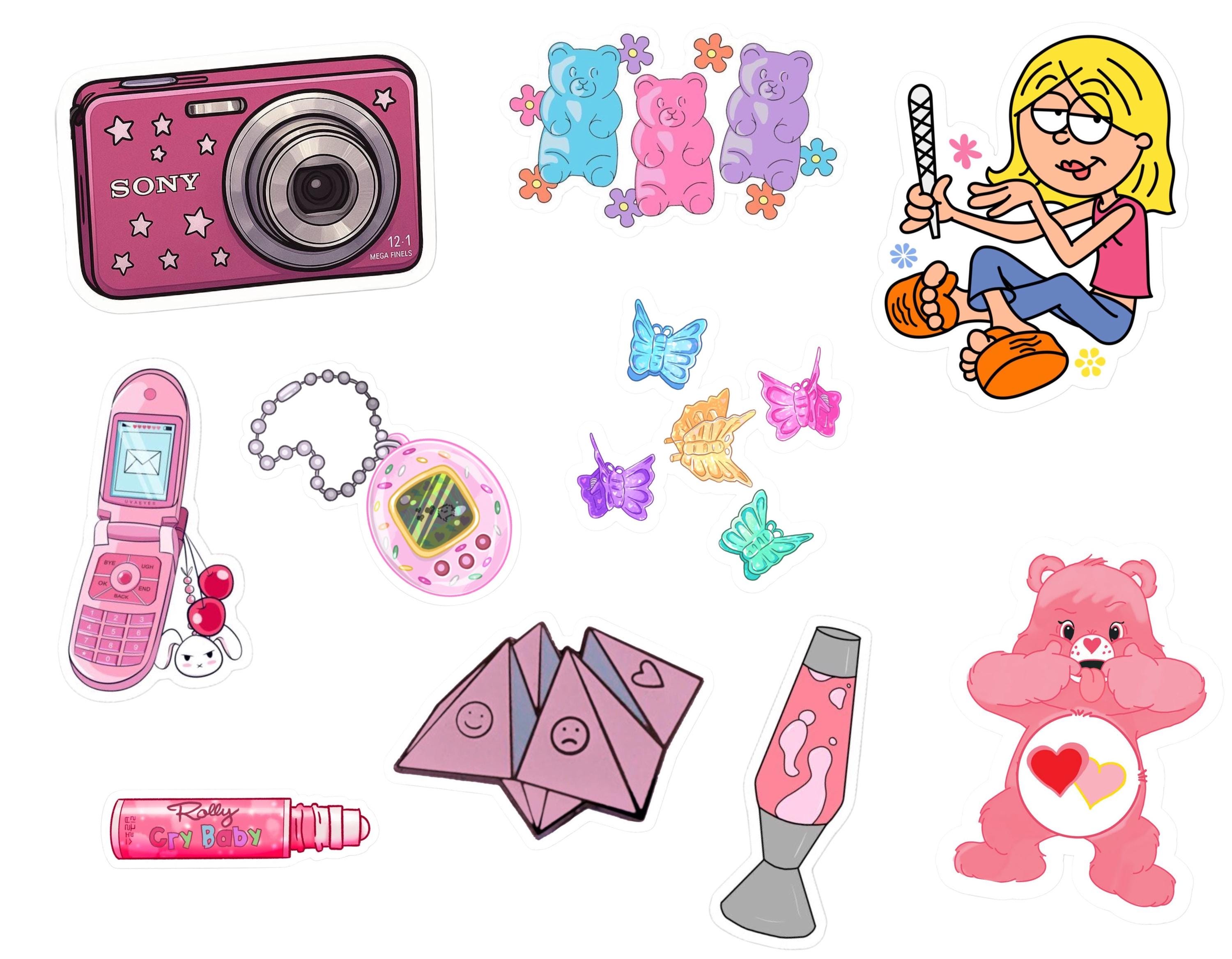 Y2k Cute Pink Sticker Pack - Etsy