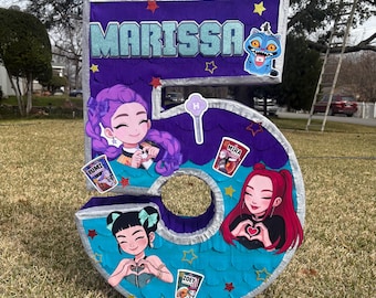 Custom number K-pop demon hunter piñata,huntrx piñata