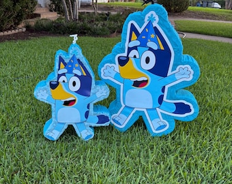 blue dog inspired piñatas, mini piñata and big pinata