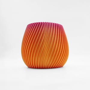 Modern 'Fiery' Ribbed Ombre Planter Pot