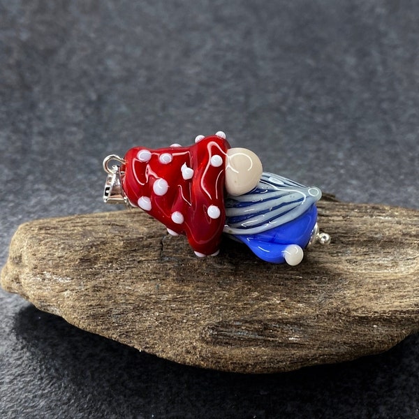 Lampwork Pendant 'Zwerg', Silver 925