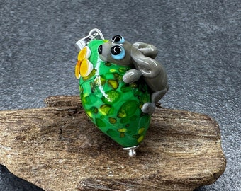 Lampwork Pendant 'Bunny', 925 Silver