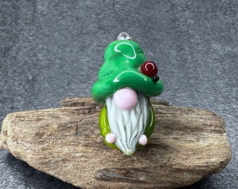 Lampwork Anhänger 'Zwerg', Silber 925