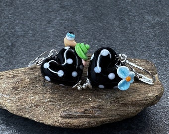 Lampwork Earrings 'Snail' Silver 925