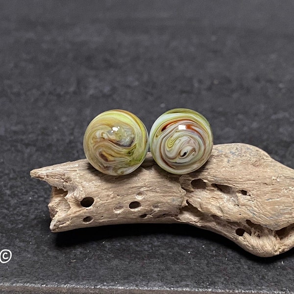 Lampwork Ear Stud, Stainless Steel