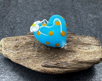 Lampwork Pendant 'Heart', Silver 925