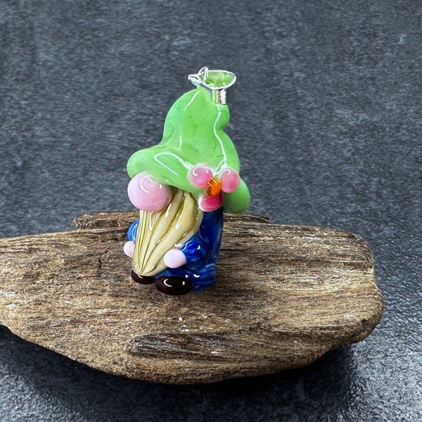 Lampwork Pendant 'Zwerg', Silver 925