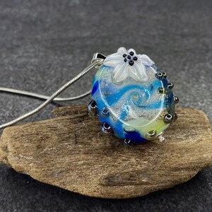 Lampwork Kette 'Künstlerperle' 925 Bild 1