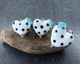 Lampwork Set 'Hearts', Silver 925