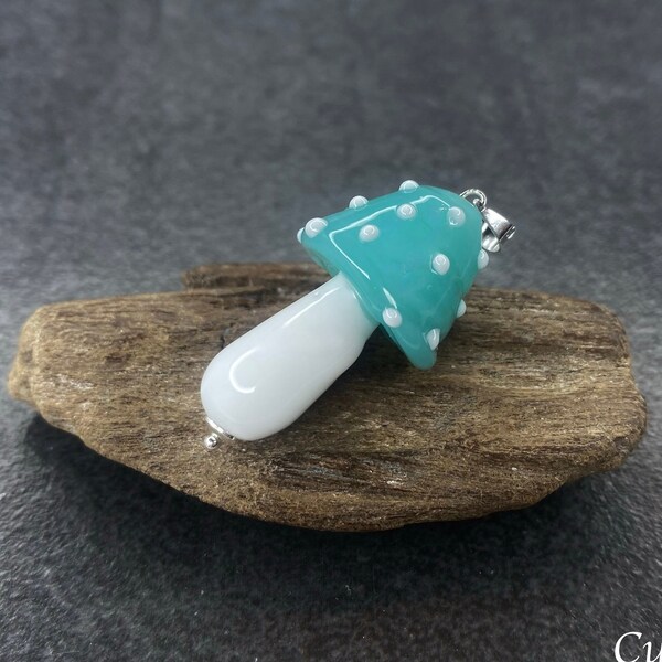 Colgante de murano 'Mushroom', Plata 925