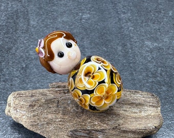 Lampwork Ohrringe "Frosch",  Silber 925