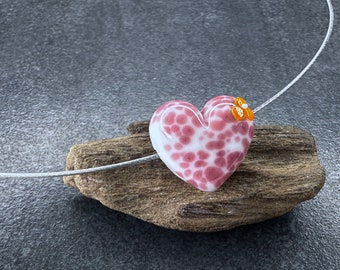 Lampwork Collier Heart, Stainless Steel