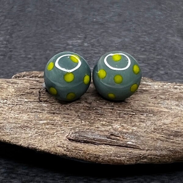 Lampwork Ear Stud, Stainless Steel