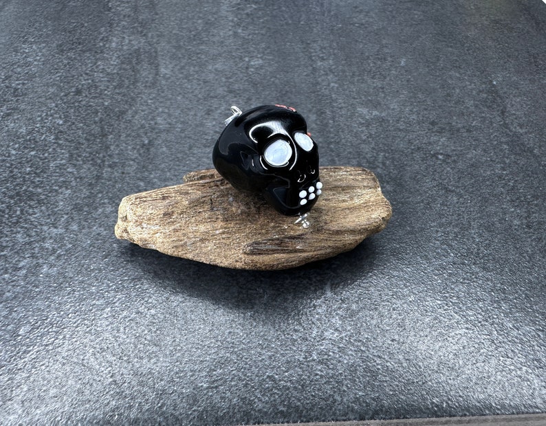 Lampwork Anhänger 'Totenkopf' , Silber 925 Bild 5