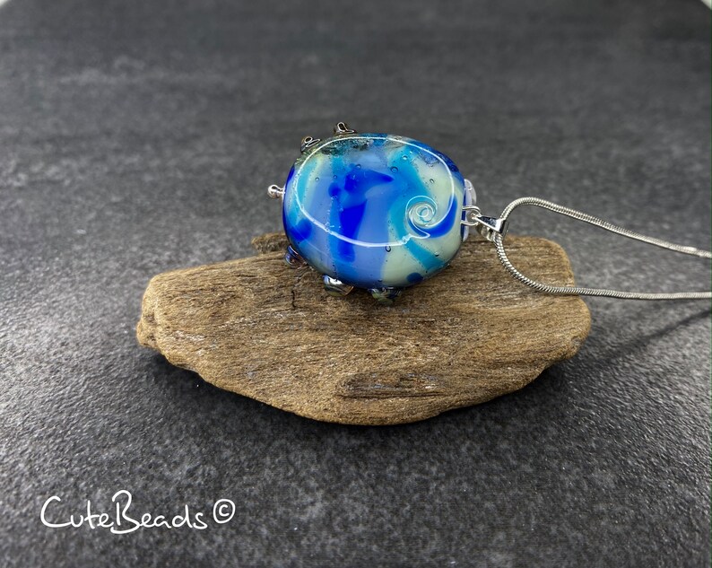 Lampwork Kette 'Künstlerperle' 925 Bild 7