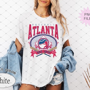 Atlanta Baseball Sublimation Png, Vintage Atlanta baseball png, Baseball Design, Retro Baseball Clipart, Vintage Baseball png