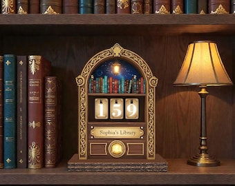 Contador de libros leídos este año: rastreador de libros personalizados, miniestantería, regalo para amantes de los libros, decoración de estanterías, sujetalibros, regalo para lectores