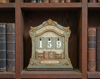 Custom Name Book Read This Year Counter, Personalized Bookshelf Tracker Sign, Vintage Floral Books Read Tracker, Bookish Gift for Librarian