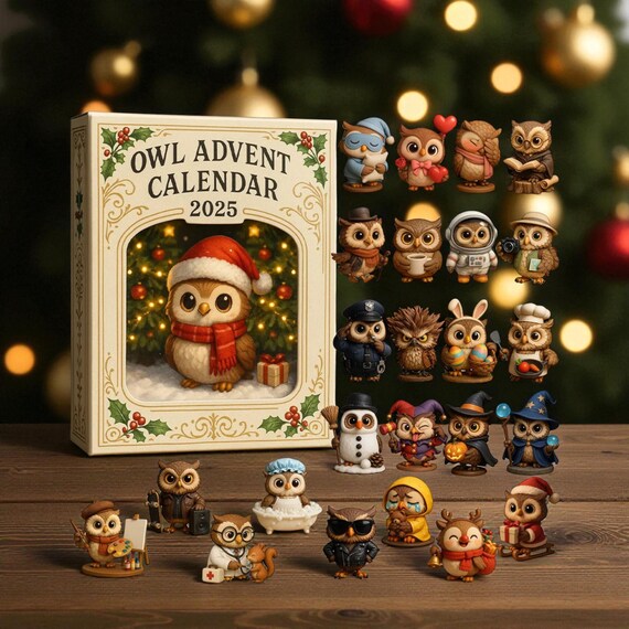 Calendario Dell'Avvento 2025 Con 24 Ornamenti A Forma Di Orso In Acrilico 2D - Decorazione Natalizia Per Famiglie