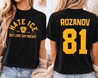 Camiseta corta "Odio el hielo, pero amo el hockey gay", camiseta corta "Rivalidad", camiseta corta "Ilya Rozanov"