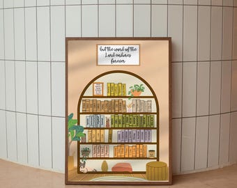 Books of the Bible Bookshelf Print- Digital Download