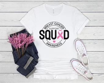 Breast Cancer Awareness Squad Shirt, Pink Ribbon Support Tee