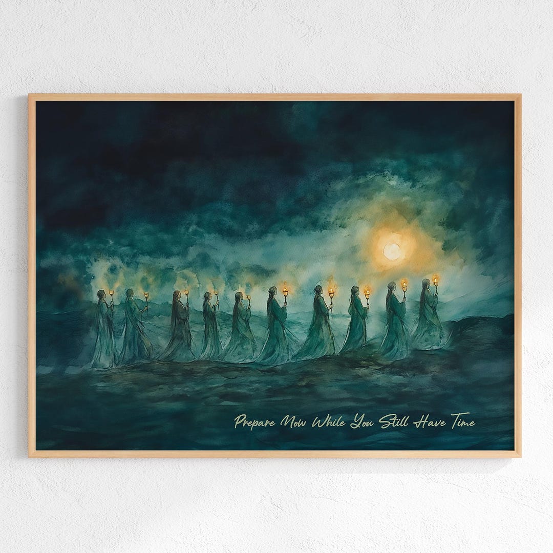 Parable of Ten Virgins Art Printable, Ten Virgins Wall Art, the Parable ...