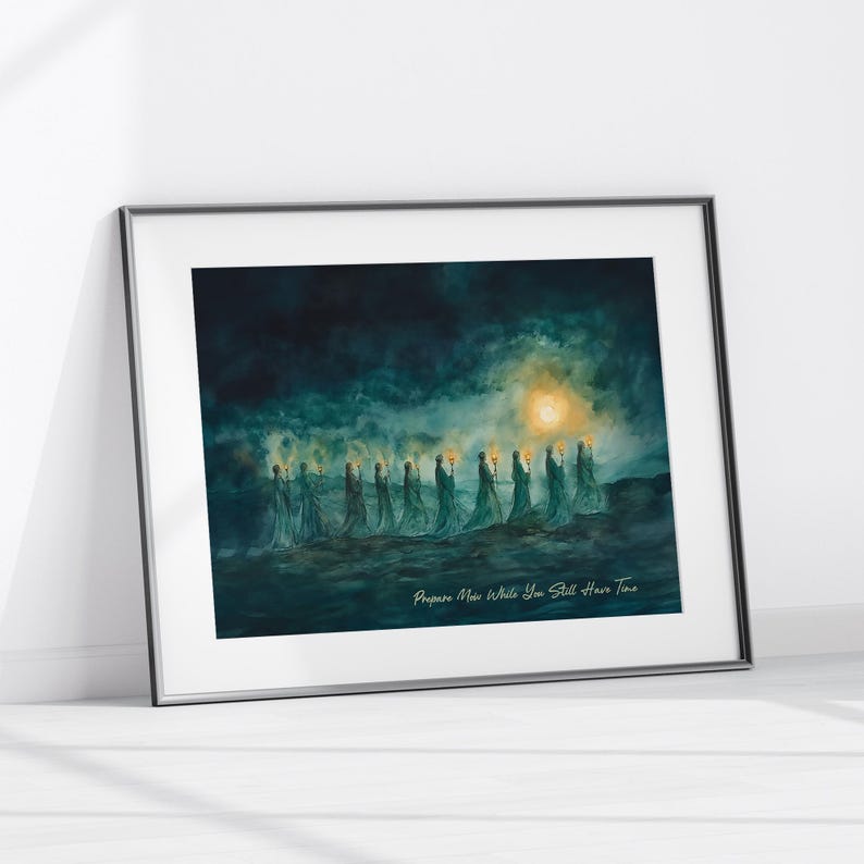 Parable of Ten Virgins Art Printable, Ten Virgins Wall Art, the Parable ...
