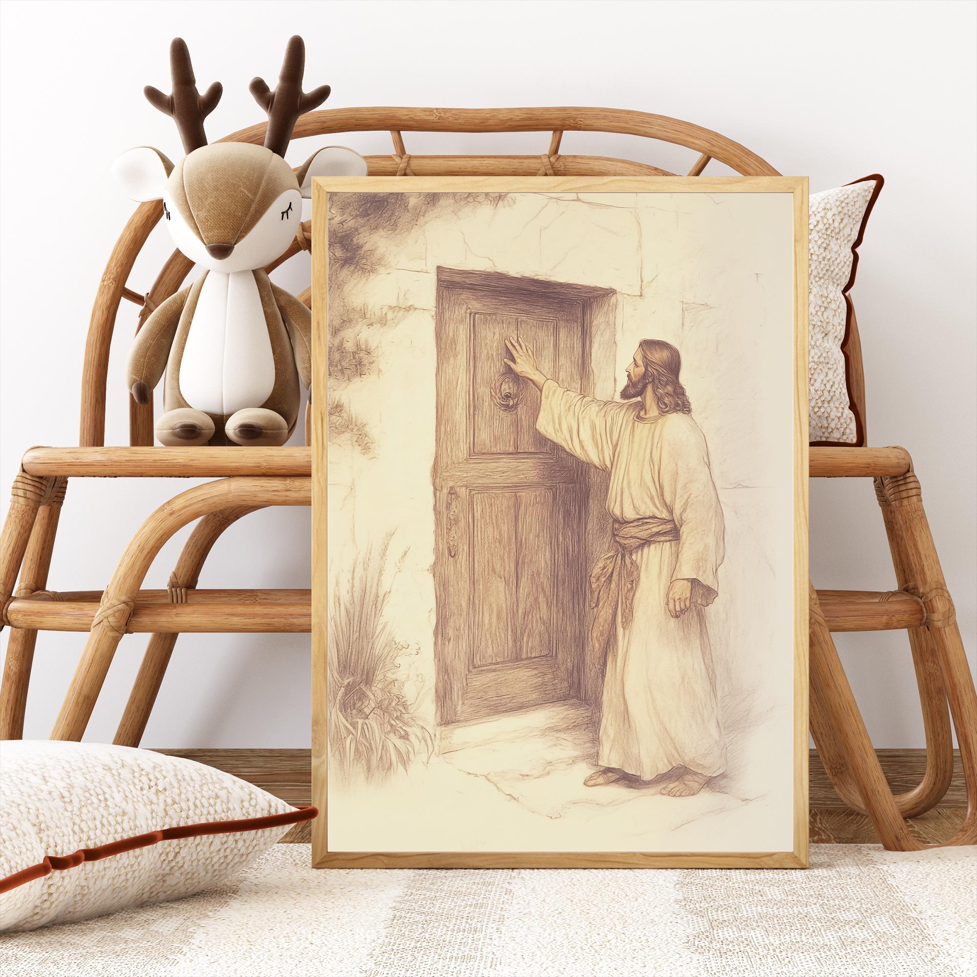 Jesus Knocking at the Door, I Stand at the Door and Knock Print ...