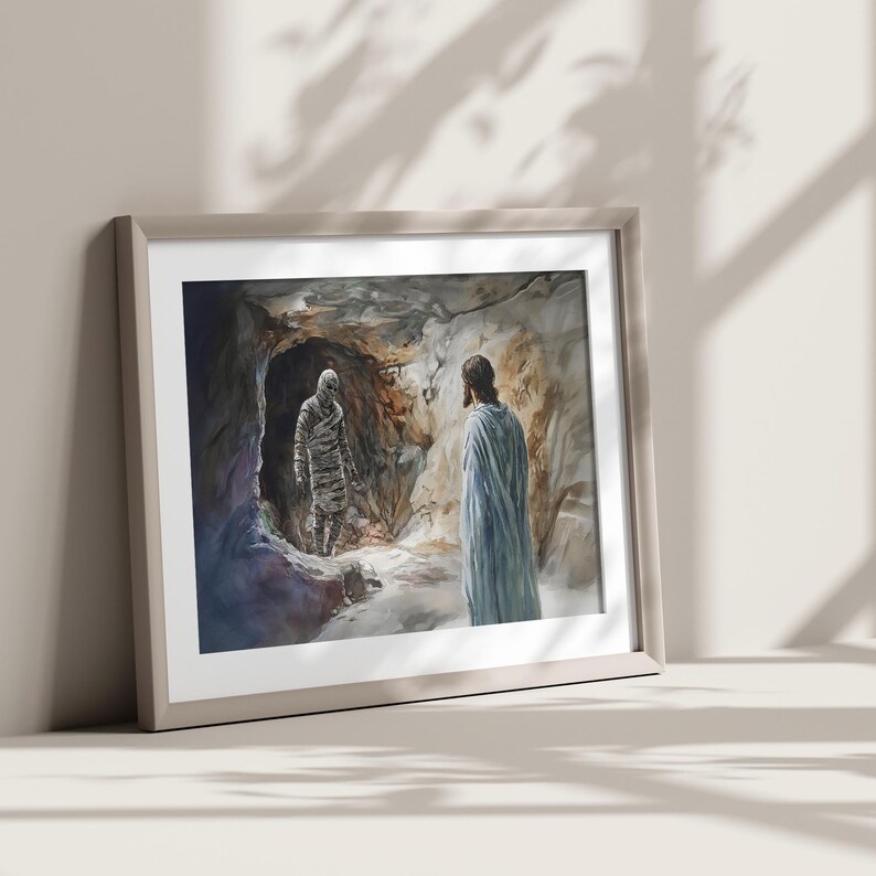 Jesus Raises Lazarus From the Dead, John 11:38-44 Wall Art, Bible Verse ...
