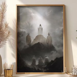 Transfiguration of Jesus Print, The Transfiguration Wall Art, Christian Home Decor Poster, Living Room Spiritual Wall Decor, Christian Gift
