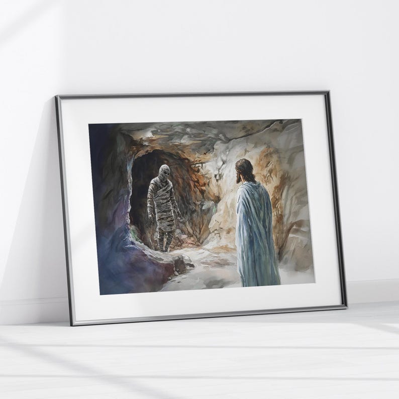 Jesus Raises Lazarus From the Dead, John 11:38-44 Wall Art, Bible Verse ...