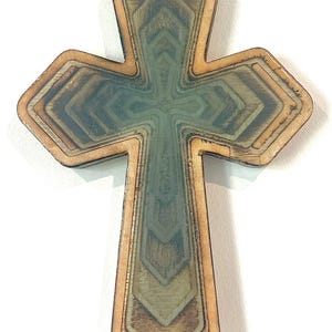 Green Handmade Epoxy Wood Cross | Carved Wall Art | Christian Crucifix | Religious Home Decor | Baptism Gift | Faith Sign