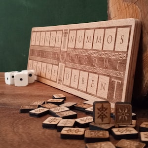 Ludus Duodecim Scriptorum, 12 Scripta , XII Scripta, Ancient Rome Board Game, Rome Board Game, Wooden Board Game, Roman Empire,