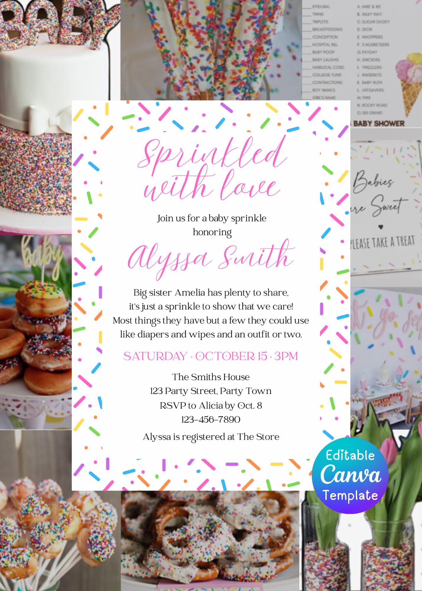 Sprinkled with Love Baby Shower | Baby Sprinkle Digital Download | Instant Download | Sprinkled with Love | Sprinkle Shower Invitation