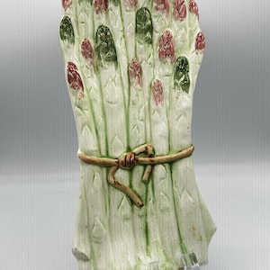 Vintage Italian Majolica Asparagus Tray Ceramic Vegetable Platter 6967 Italy