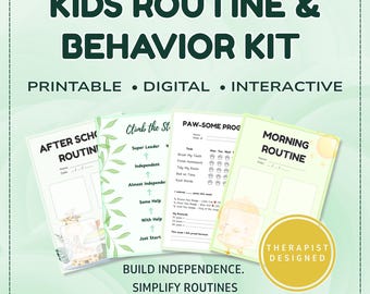 Kids Routine & Behavior Toolkit | Interactive Charts, Cards, Editable Schedule (Digital)