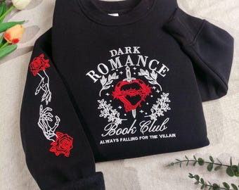 Embroidered Dark Romance Book Club Sweatshirt - Bookish Reader Gift