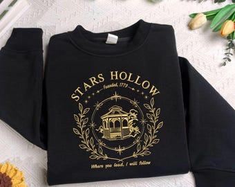 Stars Hollow Embroidered Shirt, Luke's Diner, Cotton Blend