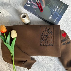 Custom Embroidered Portrait Sweatshirt or Hoodie: Personalized Photo Gift