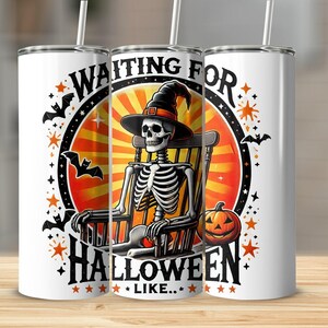 Halloween Skelett Becher, lustiges Skelett Design, Hexenhut, Kürbis, gruselige Vibes, perfekte Geschenkidee für Halloween