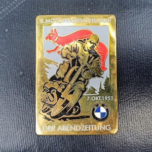Vintage Classic BMW logo emblem, brass motorcycle part, Motorrad badge emblem placca