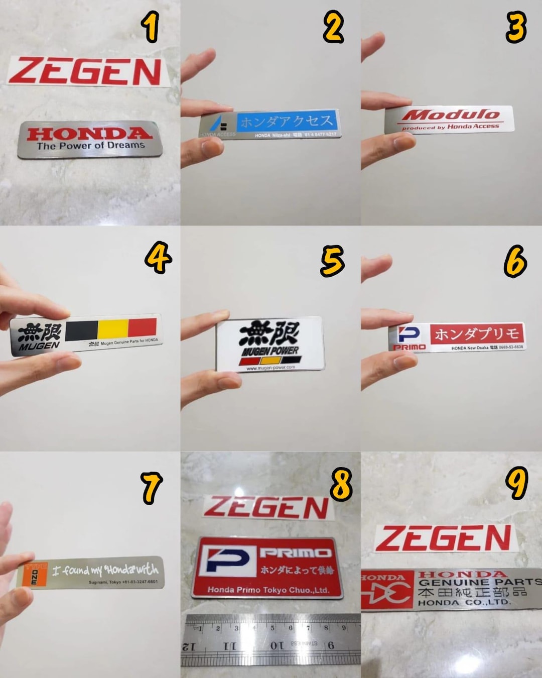 Honda Emblem Badge Collection – the Power of Dreams, Mugen, Modulo ...