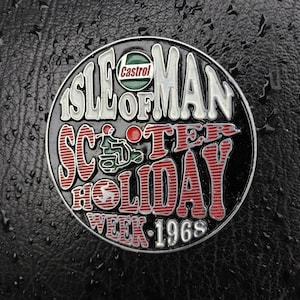 vintage castrol isle of man TT scooter holiday vespa Lambretta club badge emblem