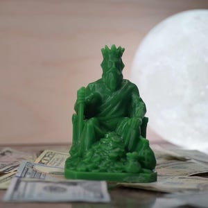 Money Attraction Candle | Wealth & Success Ritual | Invite Abundance from All Sources | Handmade Green Flame Magic