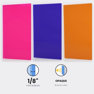 Opaque Acrylic Sheet Plexiglass, 3mm (1/8") Thick, Custom Cutting Available