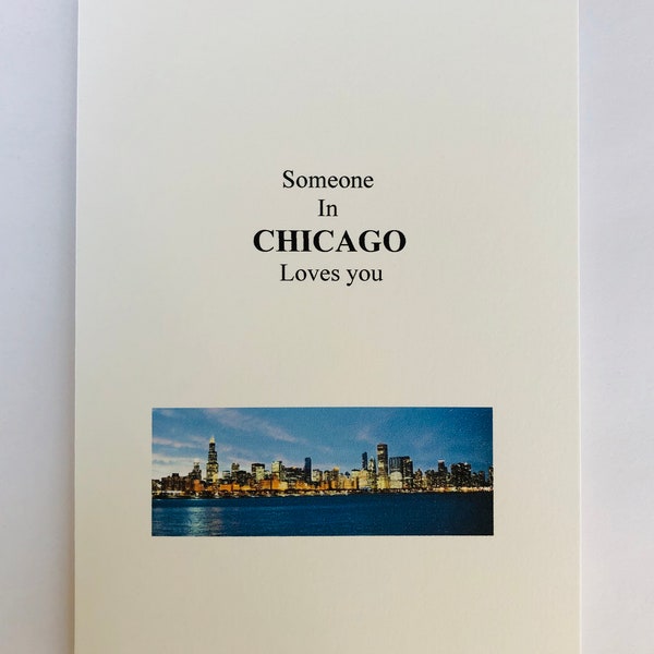 Greeting Card, Note Card, Printed Card, CHICAGO Photography, Love You from Chicago Card