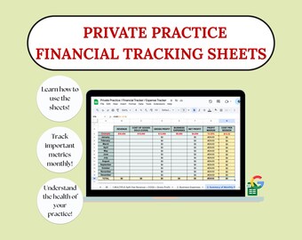 Privatpraxis Expense Tracker und Finanching Tracker / Digital Business Templates