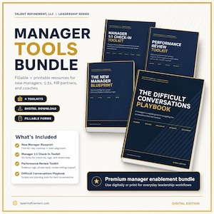 Pacchetto di strumenti per manager, piano di 90 giorni per i nuovi manager, modello per riunioni individuali, kit per la valutazione delle prestazioni (PDF)